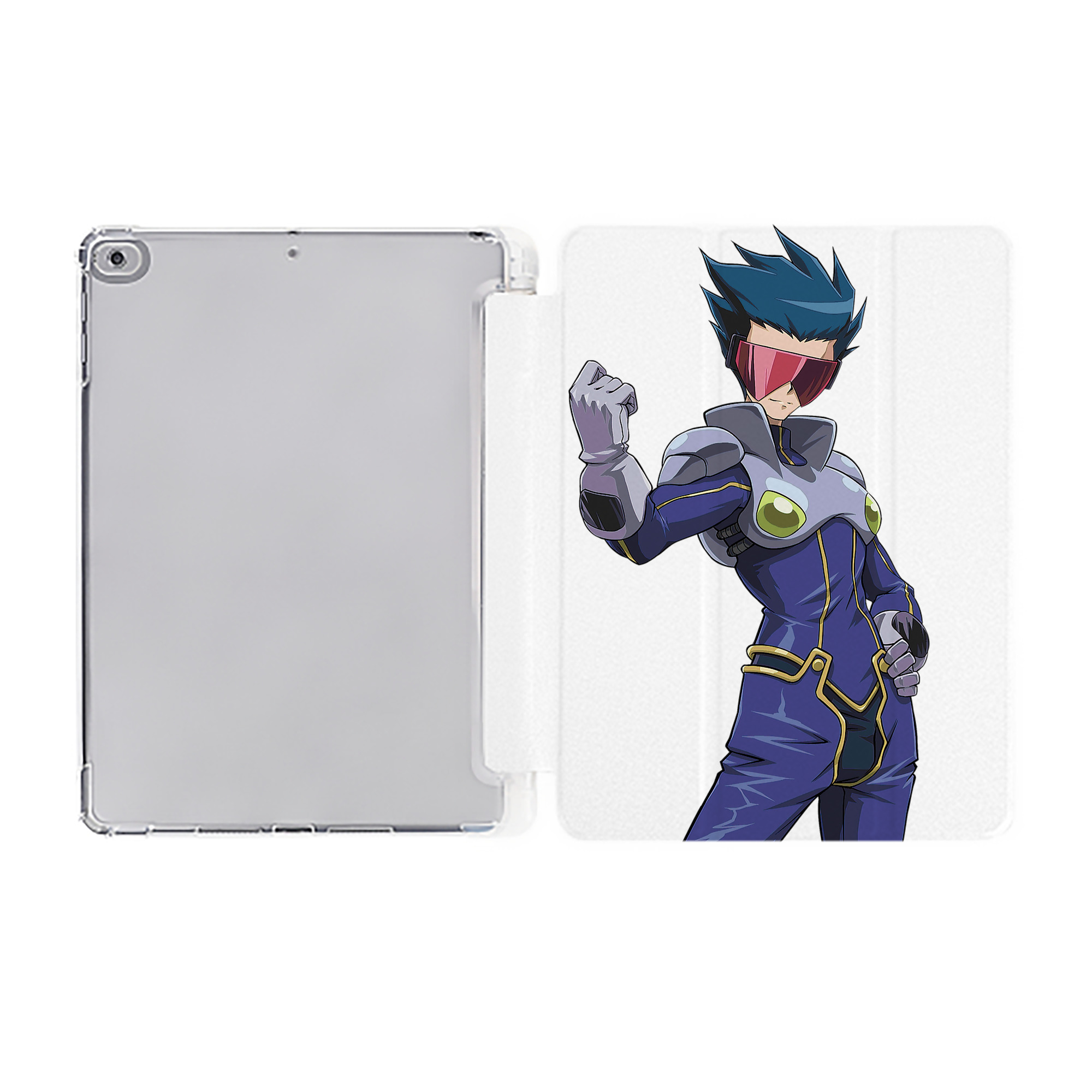 （画像用） 遊☆戯☆王 Yu-Gi-Oh! IPad ケース ペン収納付き 三つ折りスタンド PUレザー×シリコン 対応機種9.5/10.5/10.9インチ